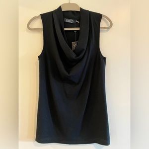 Magaschoni black cowl neck tank, size S